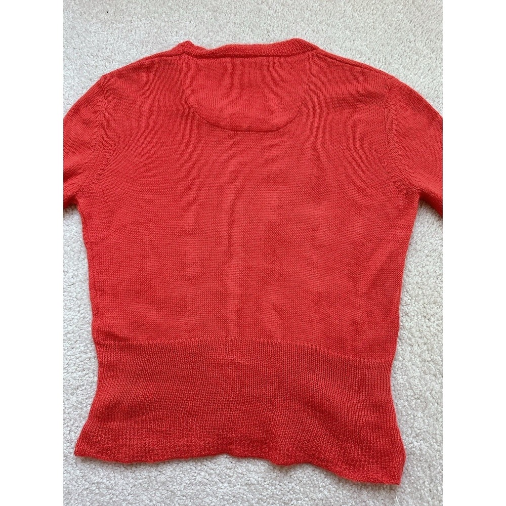 Burberry Women 100% Alpaca Sweater Size L Sweater Elbow Special Knit Orange - Picture 10 of 10